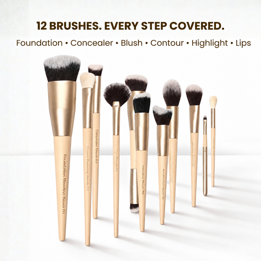 Face The Makeup 11  Pcs Face Brush Set with Milagro Luxe Case