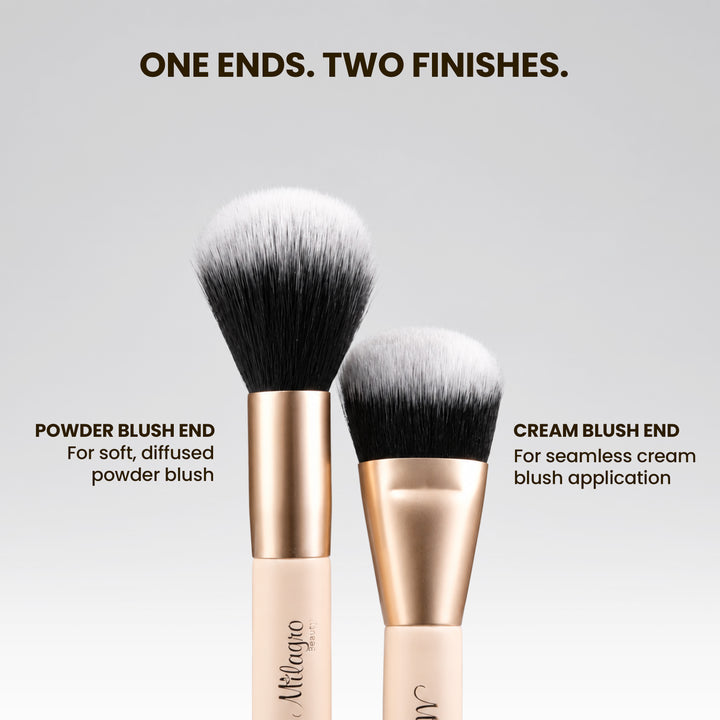 Double Duty – Dual-Ended Cream & Powder Blush Brush 19 – Multi-Use (Blush & Foundation)