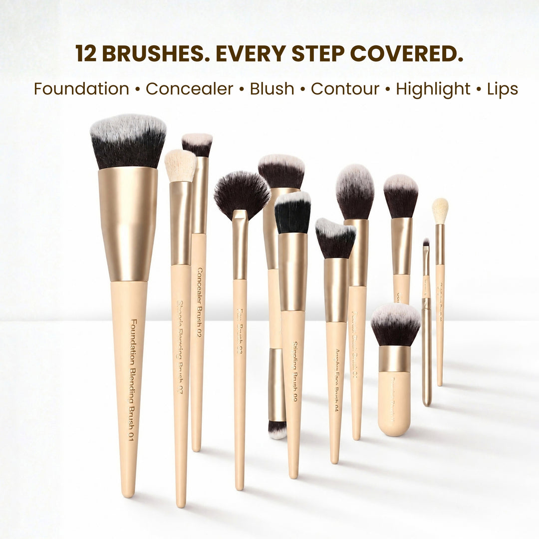 Face The Makeup 12 Pcs Face Brush Set with Milagro Luxe Case