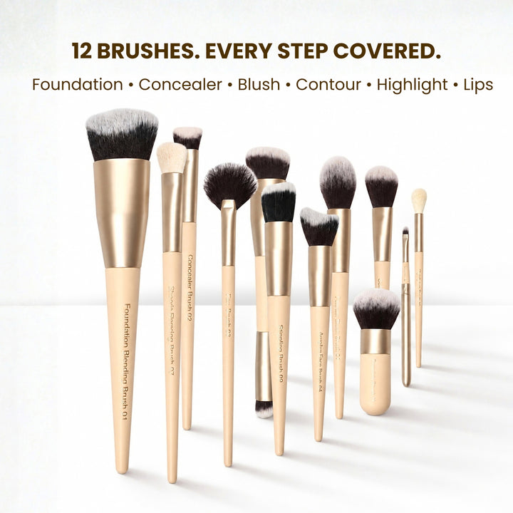 Face The Makeup 12 Pcs Face Brush Set with Milagro Luxe Case
