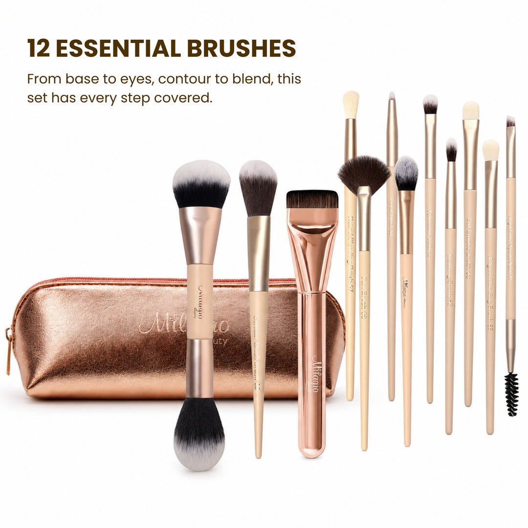 Self Makeup Brush Set with Milagro Luxe Case