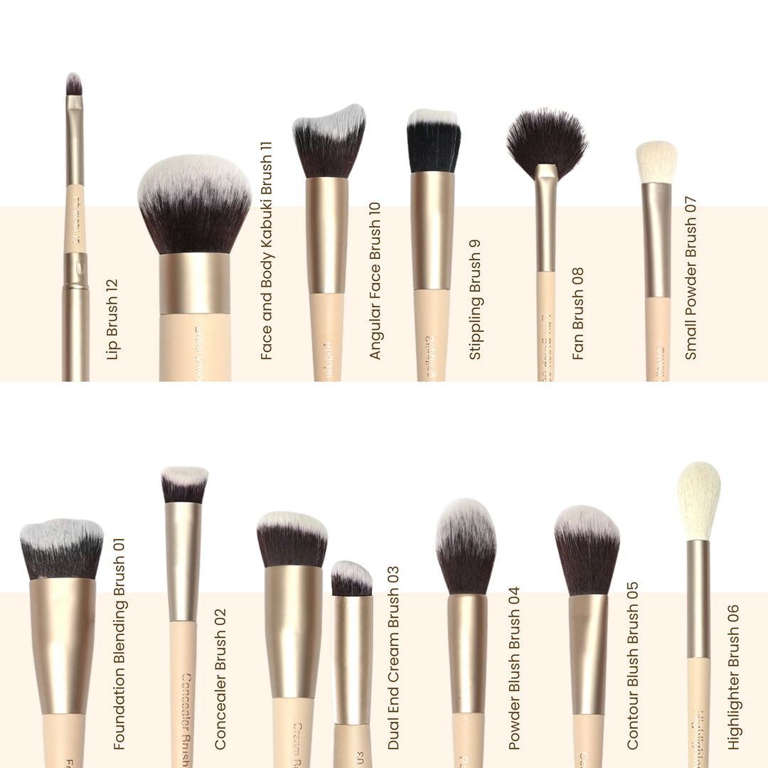 Face The Makeup 12 Pcs Face Brush Set with Milagro Luxe Case