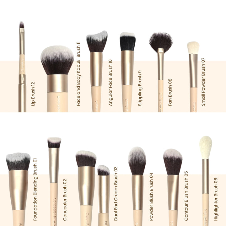 Face The Makeup 12 Pcs Face Brush Set with Milagro Luxe Case