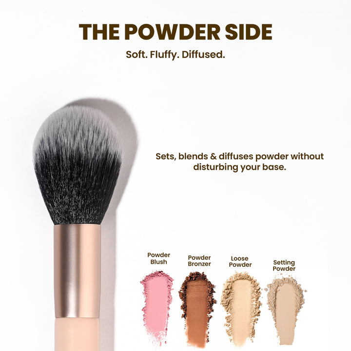 Double Duty – Dual-Ended Cream & Powder Blush Brush 19 – Multi-Use (Blush & Foundation)