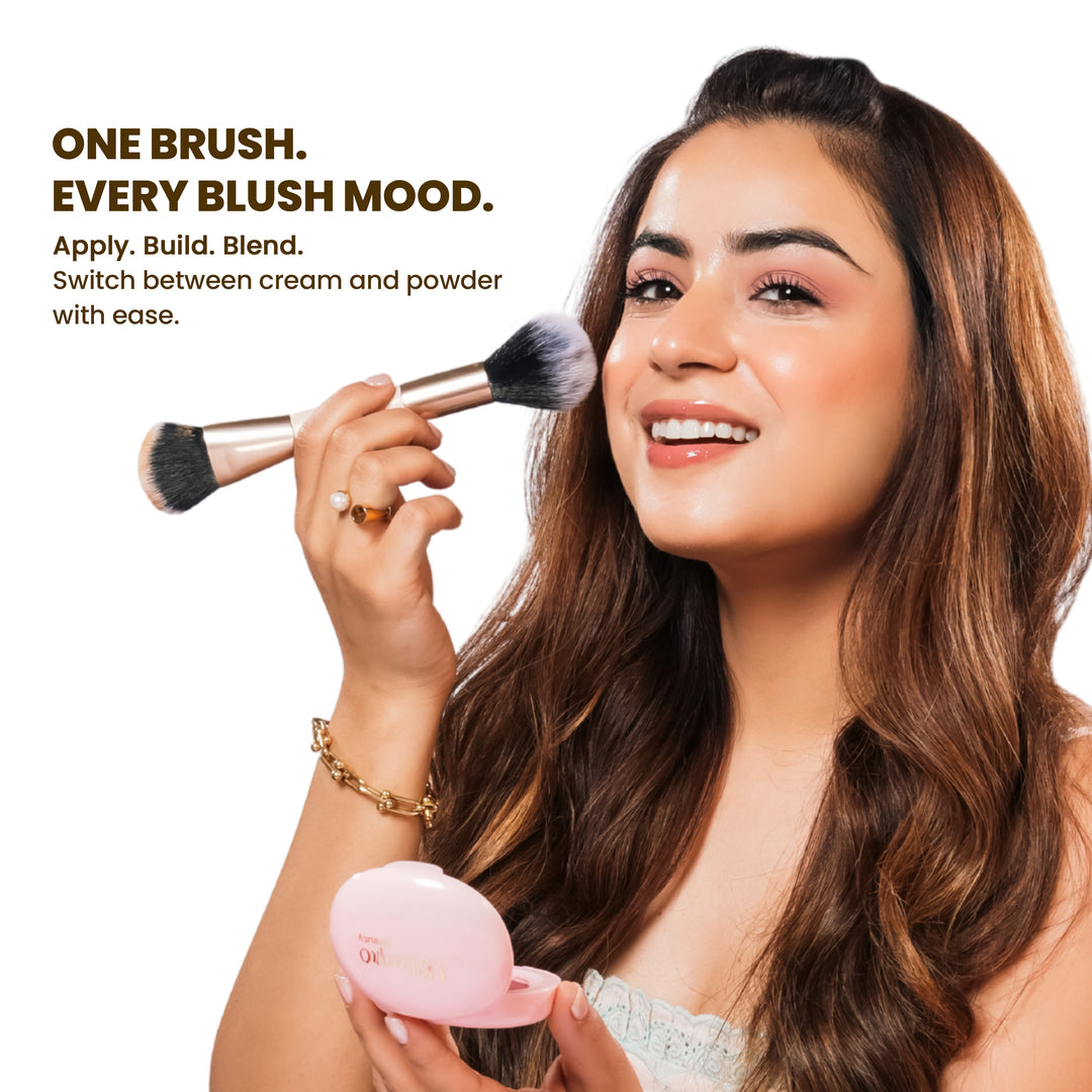 Double Duty – Dual-Ended Cream & Powder Blush Brush 19 – Multi-Use (Blush & Foundation)