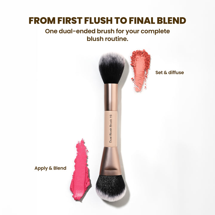 Double Duty – Dual-Ended Cream & Powder Blush Brush 19 – Multi-Use (Blush & Foundation)