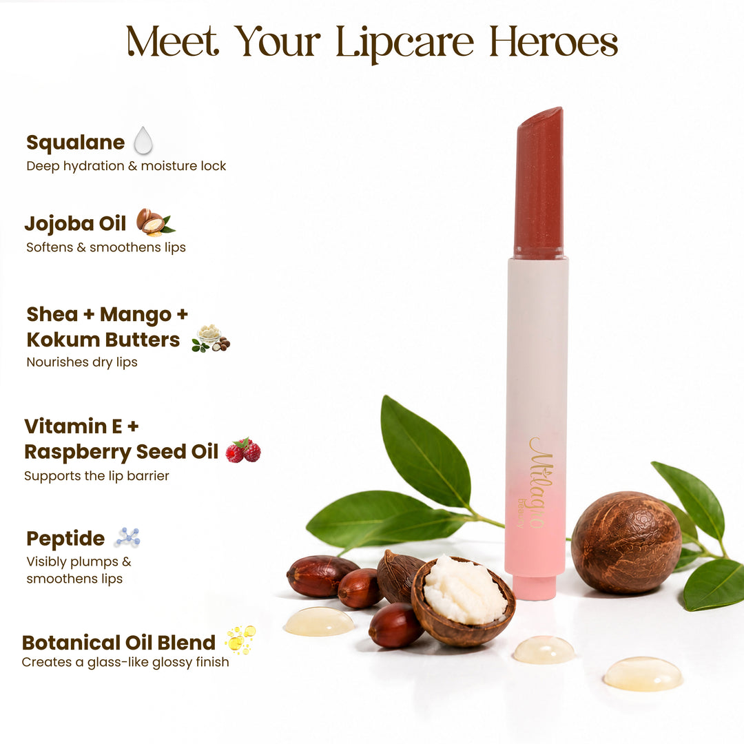 Lip Glaze | High-Shine Gloss Balm | With Peptides & Squalane