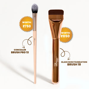 Concealer Brush Pro 13 + Glass skin foundation brush 18