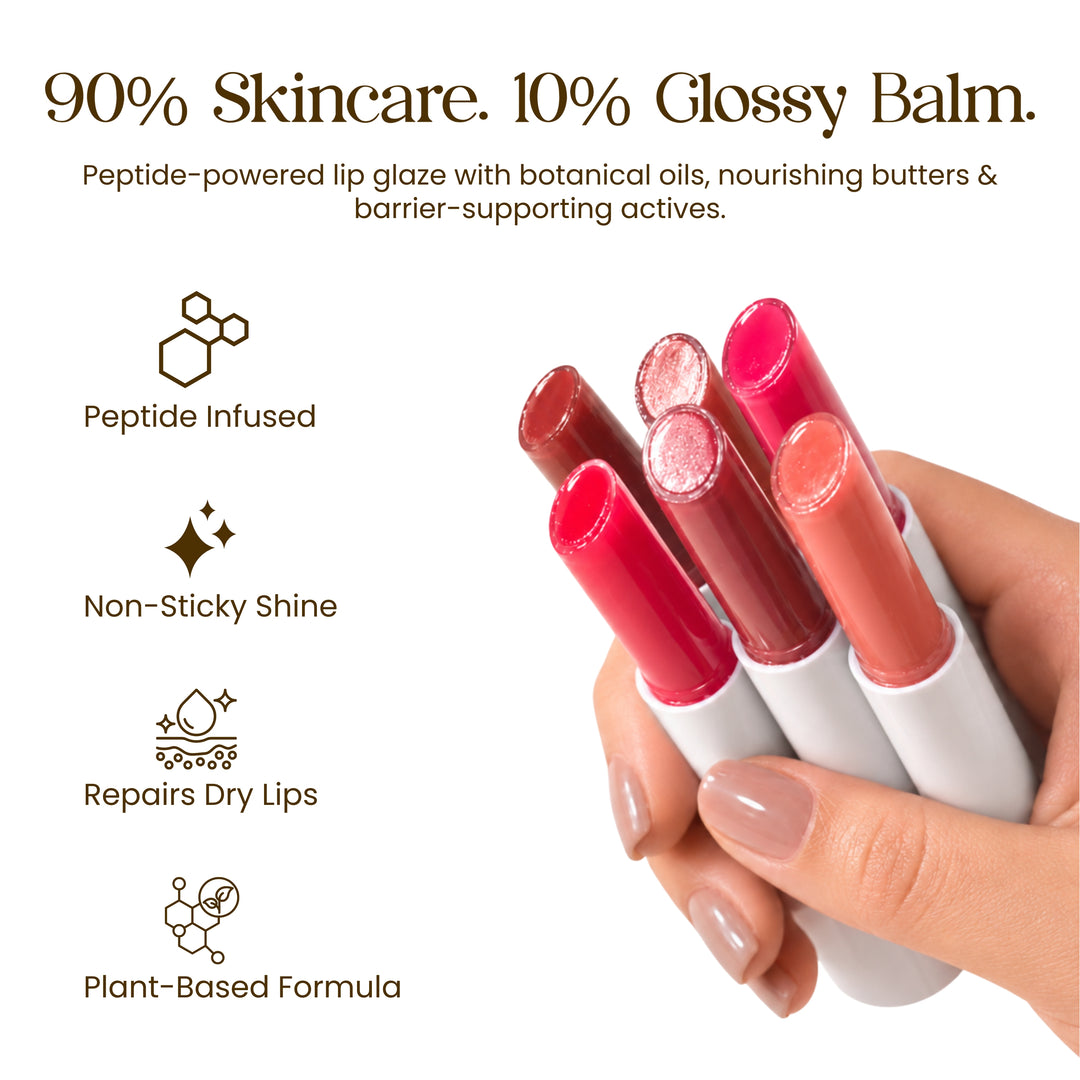 Lip Glaze | High-Shine Gloss Balm | With Peptides & Squalane
