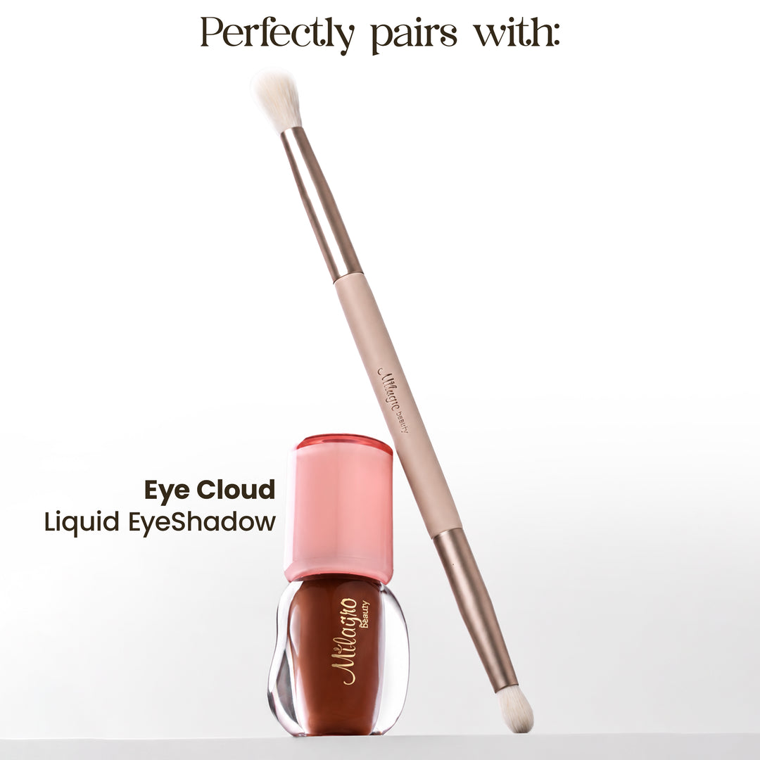 Eyemakeup made easy- Combo of  Liquid EyeShadow & Dual End Eyeshadow Brush 70