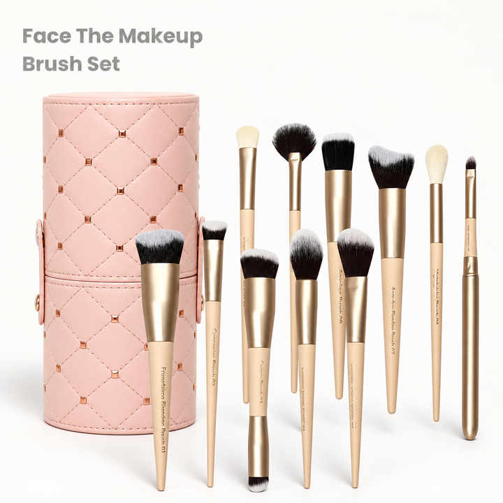 Face The Makeup 11  Pcs Face Brush Set with Milagro Luxe Case