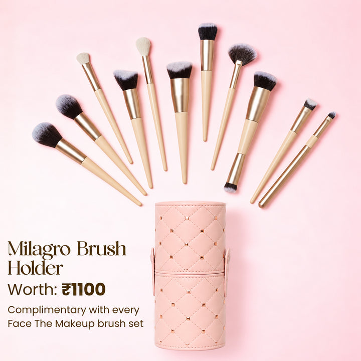 Face The Makeup 11  Pcs Face Brush Set with Milagro Luxe Case