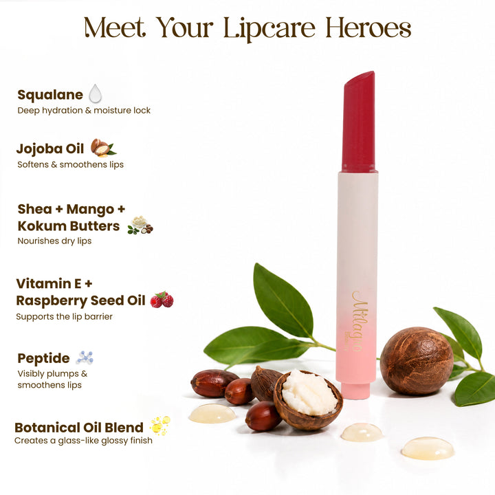 Lip Glaze | High-Shine Gloss Balm | With Peptides & Squalane