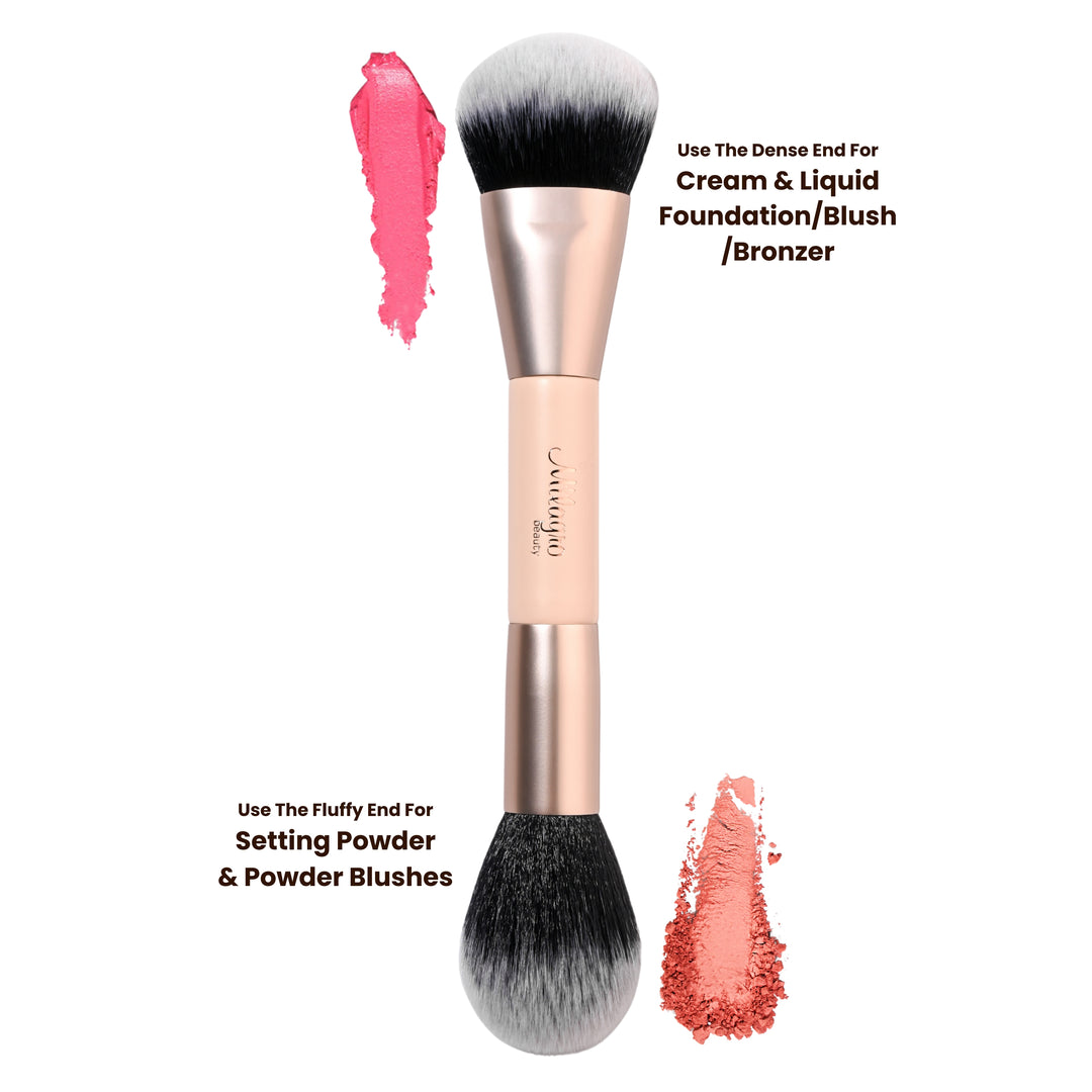 Double Duty – Dual-Ended Cream & Powder Blush Brush 19 – Multi-Use (Blush & Foundation)