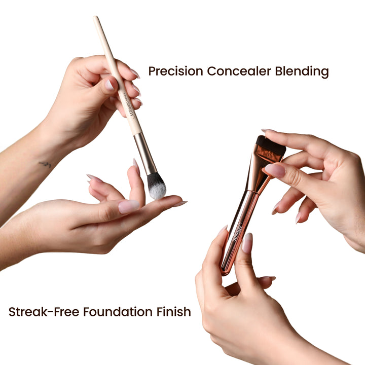Concealer Brush Pro 13 + Glass skin foundation brush 18