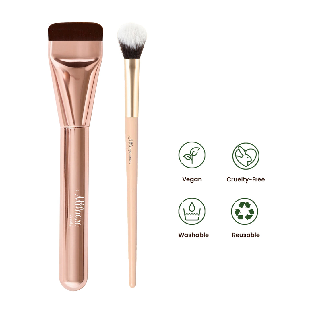 Concealer Brush Pro 13 + Glass skin foundation brush 18