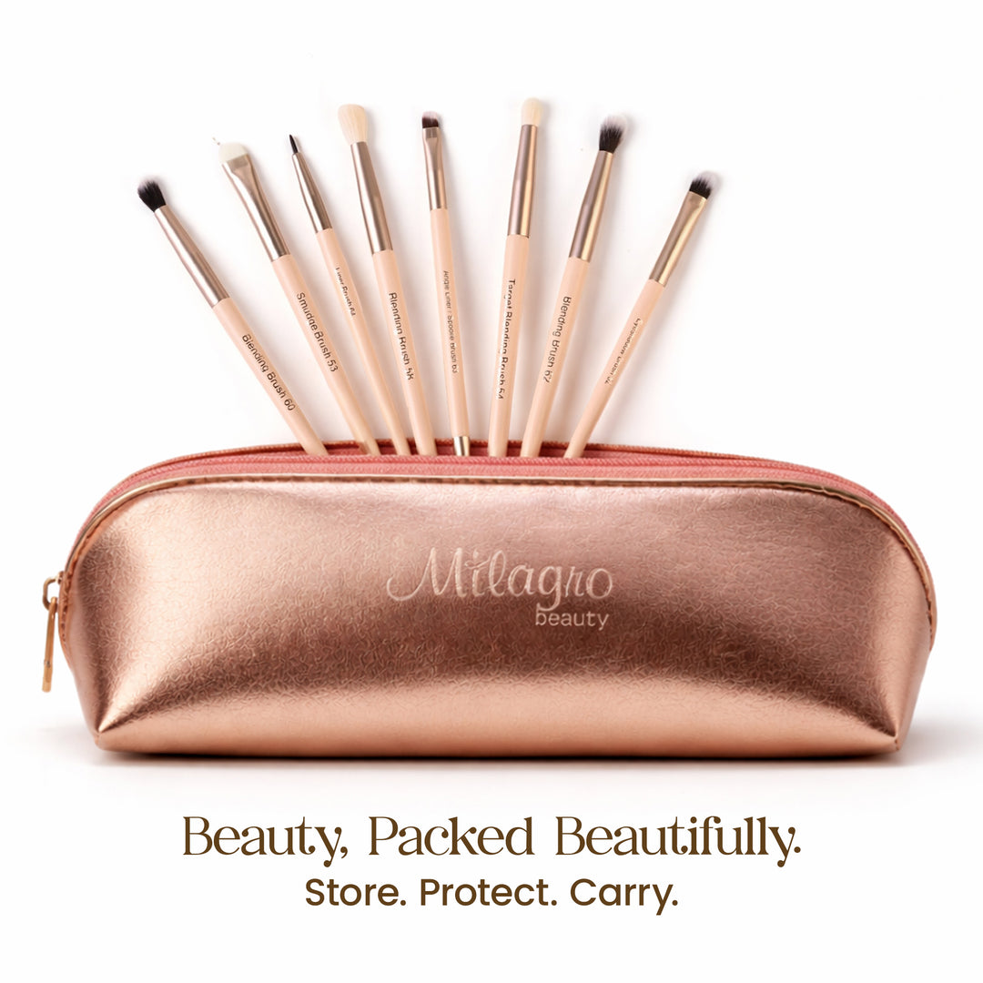 Eye Essential Makeup Brush Collection with Milagro Luxe Case