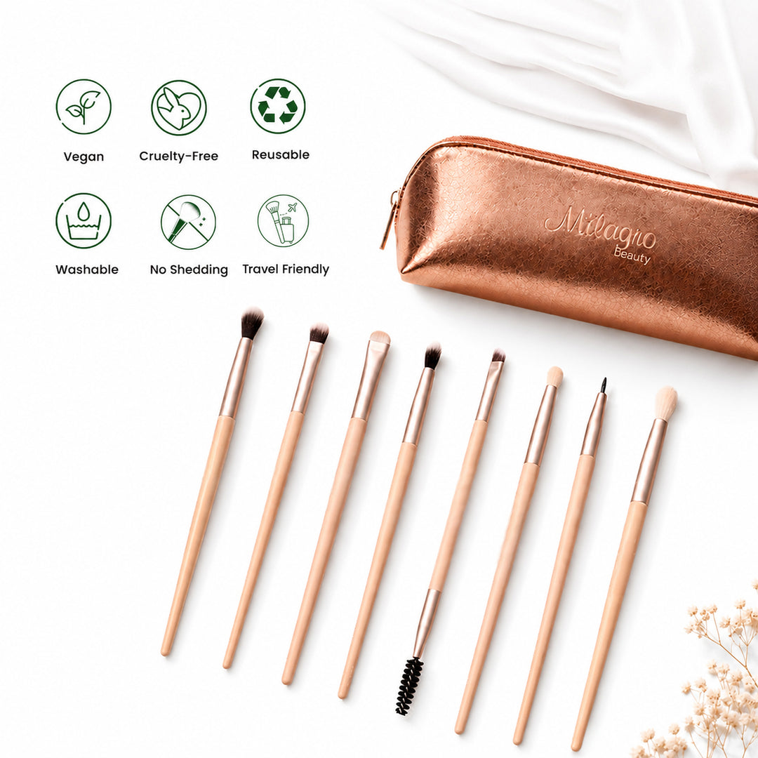 Eye Essential Makeup Brush Collection with Milagro Luxe Case