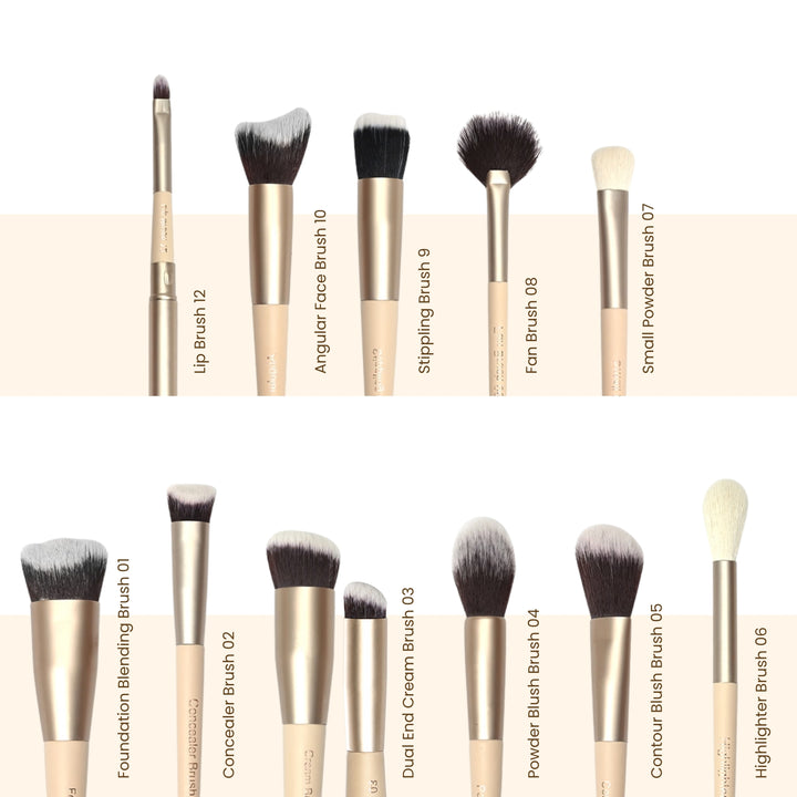 Face The Makeup 11  Pcs Face Brush Set with Milagro Luxe Case
