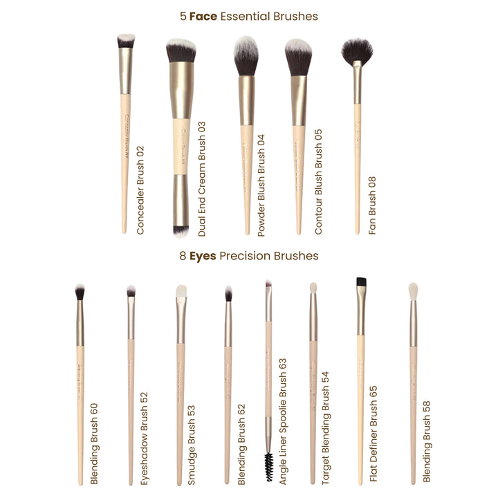 Face The Makeup 11  Pcs Face Brush Set with Milagro Luxe Case