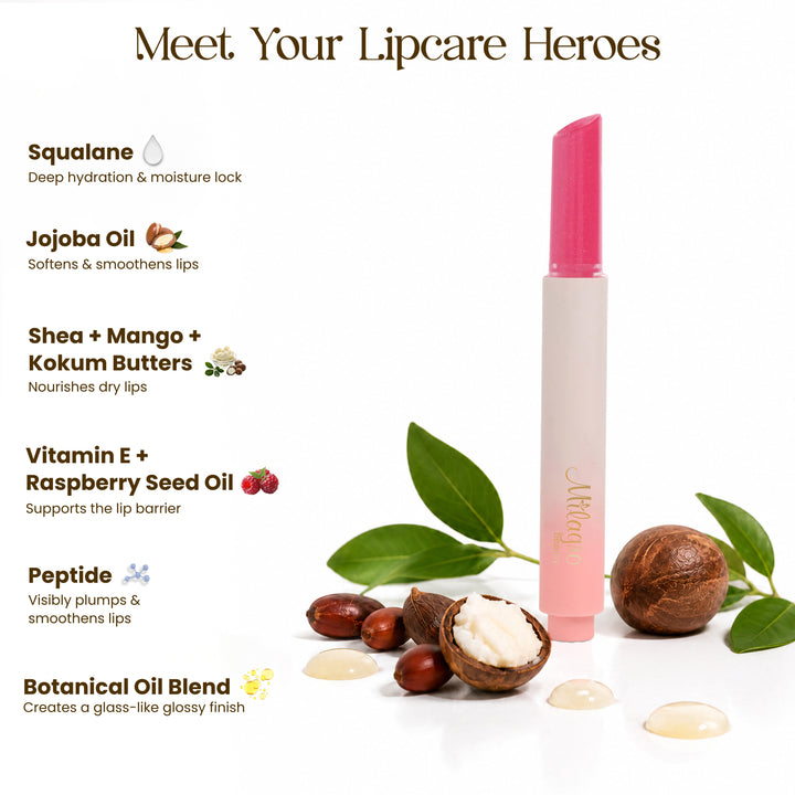 Lip Glaze | High-Shine Gloss Balm | With Peptides & Squalane